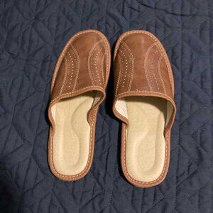 NEW Men’s Leather House Slippers Made in Poland Size 42 / US 9
